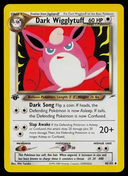 Pokemon Card - Dark Wigglytuff Neo Destiny 40/105 Uncommon 1st Edition - Image 1