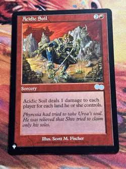 MTG Acidic Soil The List - Urza's Saga NM MTG - Image 1