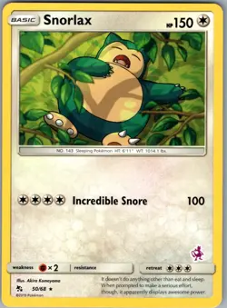 Snorlax - 50/68 (Mewtwo Stamped) Battle Academy 050/068 MP-LP Pokemon Card - Image 1