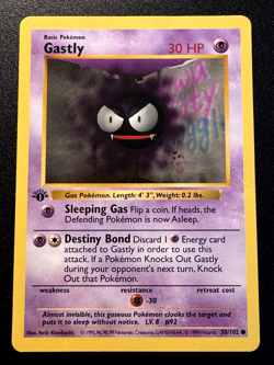 1st Edition Shadowless Gastly 50/102 Base Set Pokemon Card Rare HP - Image 1