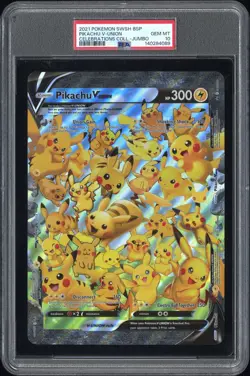 PSA 10 - 2021 POKEMON SWSH BLACK STAR PROMO PIKACHU V-UNION JUMBO - Image 1