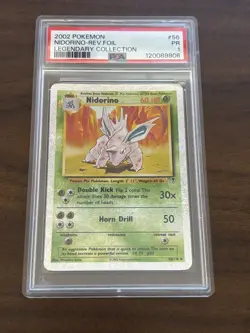 Vintage Pokemon Nidorino - 56/110 Legendary Collection - Reverse Holo PSA 1 - Image 1