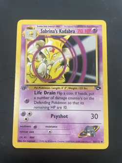 Pokemon Card - 1st Edition Sabrina's Kadabra 58/132 Gym Challenge - Excellent - Image 1