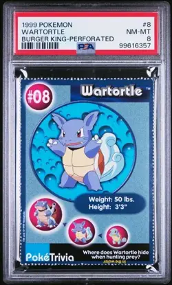 BURGER KING PSA 8 WARTORTLE 1999 POKEMON #8 TURTLE GRADED NM-MINT VINTAGE *TPHLC - Image 1