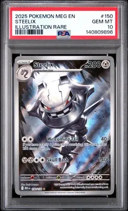 2025 Pokemon Steelix #150 Illustration Rare PSA 10 GEM MINT 150/132 - Image 1