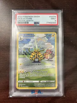 Pokemon TCG Electivire GG08/GG70 Crown Zenith Galarian Gallery PSA 9 - Image 1