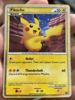 Pokemon 2010 Stars And Stripes Pikachu PW1 World Collection Holo American Flag - Image 1