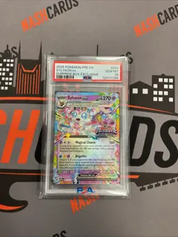 2025 POKEMON PRISMATIC EVOLUTIONS #041 SYLVEON STAMPED SURPRISE BOX PSA 10 - Image 1