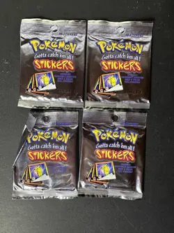 1999 Pokemon Artbox Stickers Series 1 Factory Sealed Booster Packs (4) - Image 1