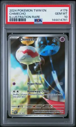 2024 Pokemon Twilight Masquerade Chimecho #179 Illustration Rare PSA 10 Gem Mint - Image 1