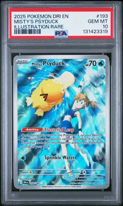 2025 POKEMON DRI EN-DESTINED RIVALS ILLUSTRATION RARE MISTY'S PSYDUCK PSA 10 - Image 1