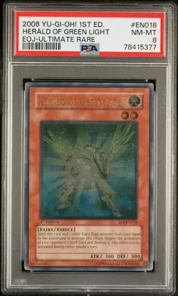 Yu-Gi-Oh! Herald of Green Light EOJ-EN018 Ultimate Rare Unlimited PSA 8 NM/MINT - Image 1