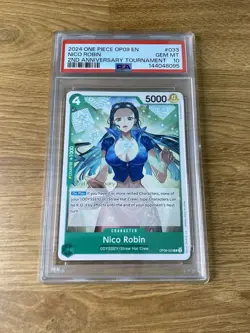 One Piece PSA 10 Nico Robin 2nd Anniversary Stamped OP09-033 C Pop 10!! - Image 1