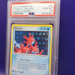 Corsola PSA 10 GEM MINT POP *2* Hidden Legends Reverse Foil 32/101 Pokemon Card - Image 2