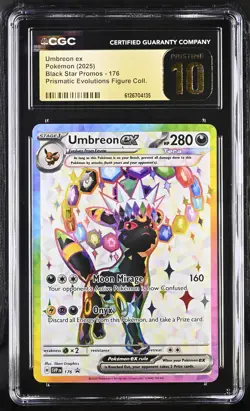 CGC 10 PRISTINE Umbreon ex 2025 Black Star Promos 176 Pokemon Card - Image 1