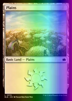 MTG Magic the Gathering Plains (370/452) Bloomburrow LP FOIL - Image 1