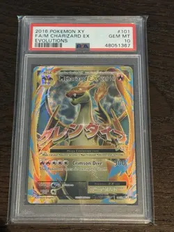 2016 Pokemon XY Evolutions M Charizard Ex #101 GEM MT PSA 10 Full Art - Image 1