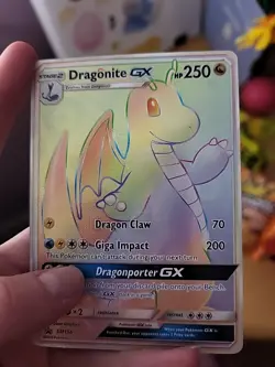 Pokemon Sun and Moon Black Star Promo DRAGONITE GX Secret Rainbow Rare #SM156 - Image 3