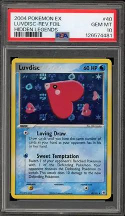 Pokemon Luvdisc EX Hidden Legends Reverse Holo #40 PSA 10 Gem Mint - Image 1