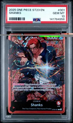 One Piece Shanks OP09-001 Alt Art Leader ST23 Starter Deck Foil Holo PSA 10 GEM - Image 1