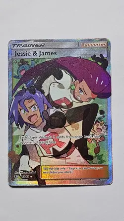 Pokemon TCG Jessie & James Trainer Full Art Ultra Rare Card 68/68 Hidden Fates - Image 1