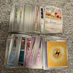 Pokemon TCG Prismatic Evolutions bulk lot ~140 Card Lot w/ Holos & Pokeballs - Image 1