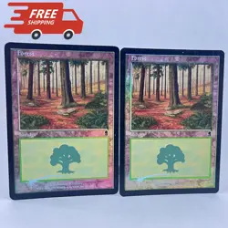 MTG Forest Odyssey X2 Foil Magic The Gathering TCG Cards #347/350 - Image 1