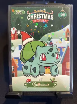 Rare Full Art Pokemon Christmas Collectoons Card #08 Bulbasaur Peru Low Pop - Image 1