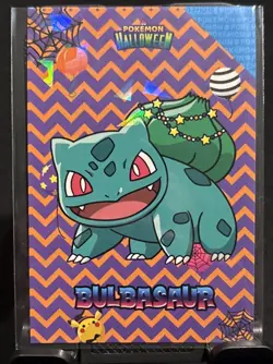 Rare Pokemon Halloween Full Art Bulbasaur Database Low Pop Card 🎃 (b) - Image 1