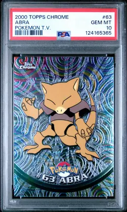 2000 TOPPS CHROME POKEMON T.V. #63 ABRA PSA 10 - Image 1
