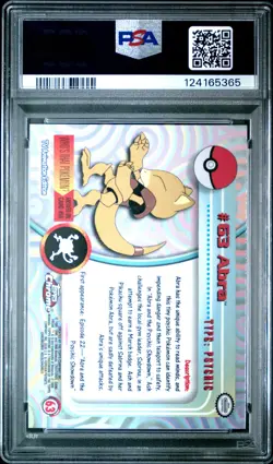 2000 TOPPS CHROME POKEMON T.V. #63 ABRA PSA 10 - Image 2
