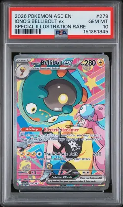 2026 POKEMON ASC SPECIAL ILLUSTRATION RARE #279 IONO'S BELLIBOLT EX PSA 10 - Image 1