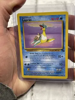 Pokemon TCG - Lapras - 25/62 Rare Unlimited - Fossil Unlimited LP+ Vintage Card - Image 1