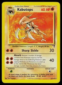 Pokemon Card - Kabutops Legendary Collection 27/110 Rare - Image 1