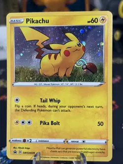 2020 Pokemon SWSH Black Star Promo Pikachu #SWSH039 W/ Swirl & Holo Bleed Wow!! - Image 1