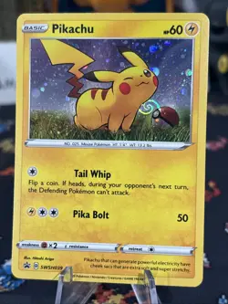 2020 Pokemon SWSH Black Star Promo Pikachu #SWSH039 W/ Swirl & Holo Bleed Wow!! - Image 2