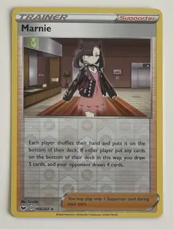 Marnie 169/202 Pokemon TCG Sword & Shield Reverse Holo LP - Image 1