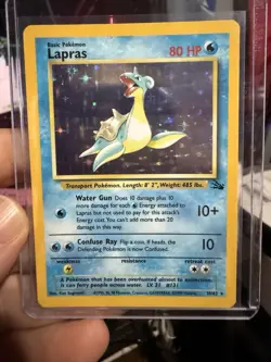 Pokemon Lapras Fossil Holo Rare Basic 80 HP 10/62 Unlimited English Pokemon TCG - Image 1