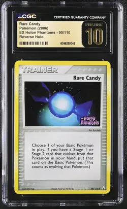 CGC 10 PRISTINE Rare Candy EX Holon Phantoms 90/110 Reverse Holo Stamped Pokemon - Image 1