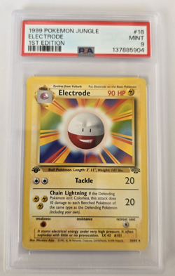 1999 Pokemon 1st Edition Jungle Electrode #18 Rare PSA 9 Mint - Image 1