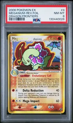 Meganium-Rev.Foil Pokemon Ex Dragon Frontiers 4 NM PSA NM-MT 8 0026 - Image 1