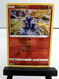 REVERSE HOLO Salandit 027/163 NM - Yuka Morii Clay - Battle Styles Pokemon Card - Image 1