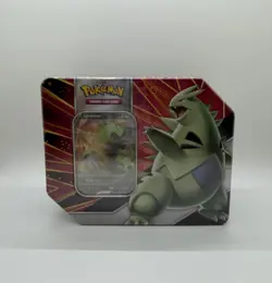 Pokemon TCG Tyranitar V Strikers Factory Sealed 5-Pack Tin - Image 1