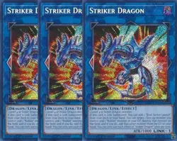 Yugioh - Striker Dragon x 3 - 1st Edition Secret Rare NM - Free Holographic Card - Image 1