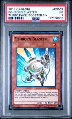 2011 YU-GI-OH! TURBO PACK: BOOSTER SIX #EN004 FISHBORG BLASTER PSA 7 - Image 1