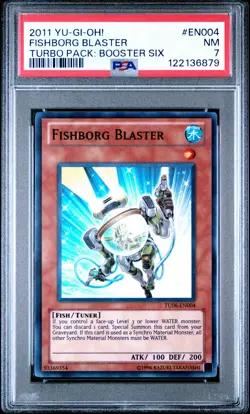2011 YU-GI-OH! TURBO PACK: BOOSTER SIX #EN004 FISHBORG BLASTER PSA 7 - Image 1