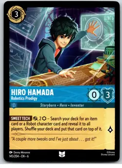 #145 Hiro Hamada - Robotics Prodigy 2024 Disney Lorcana Azurite Sea Uncommon - Image 1