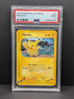 Pikachu 84/144 Skyridge Non Holo Pokemon TCG Nintendo e-reader NM graded PSA 9 - Image 1