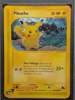 Pikachu 84/144 Skyridge Non Holo Pokemon TCG Nintendo e-reader NM graded PSA 9 - Image 3