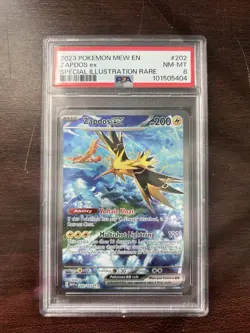 Pokemon TCG Scarlet & Violet 151 Zapdos EX 202/165 Sir PSA 8 NM-MT! - Image 1